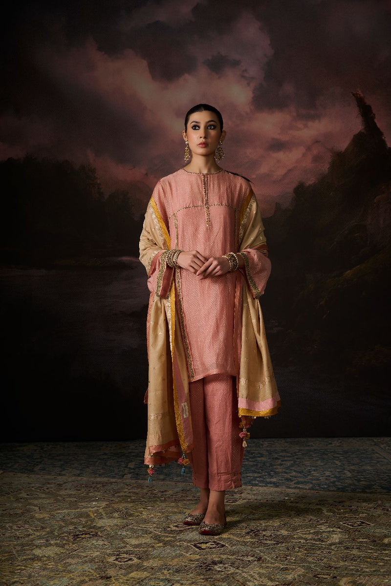 ZIA KAFTAN chanderi by SWATTI KAPOOR in pink color for women Worldwide
