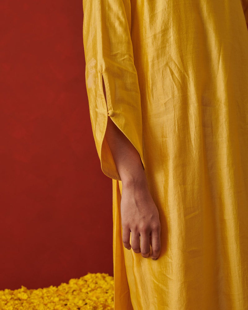 ZIYA & SAAZ KURTA & CHURIDAAR chiffon by Rashika Mittal in yellow color for women Worldwide