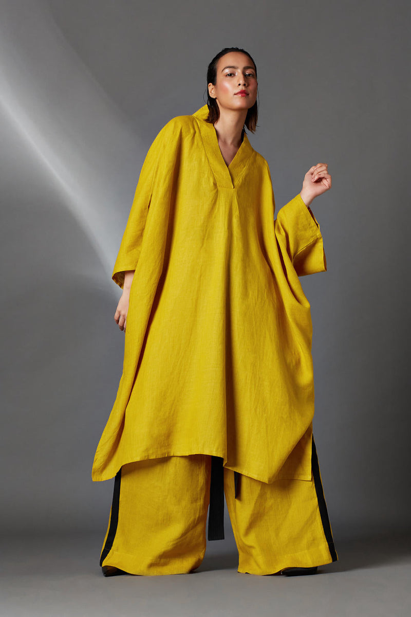 Zuri Dress-Mustard by Chola in mustard color for women Worldwide