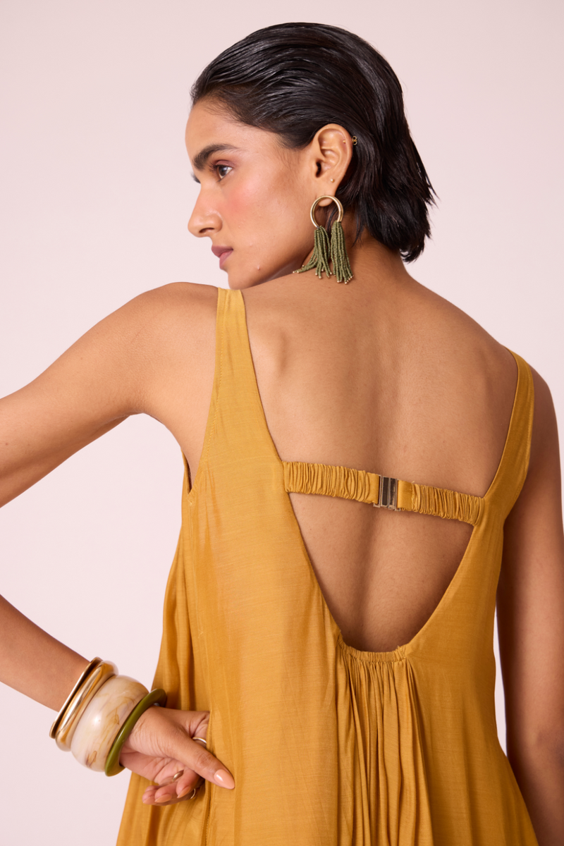 Zvuk Yellow Embroidered Maxi Dress by The Summer House in yellow color for women Worldwide
