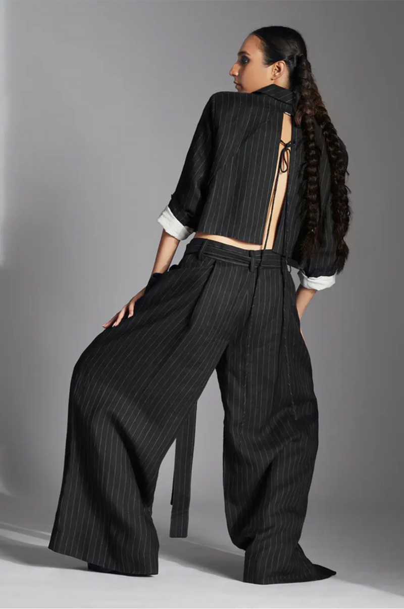 Zyra Jacket-Black and White by Chola in black color for women Worldwide