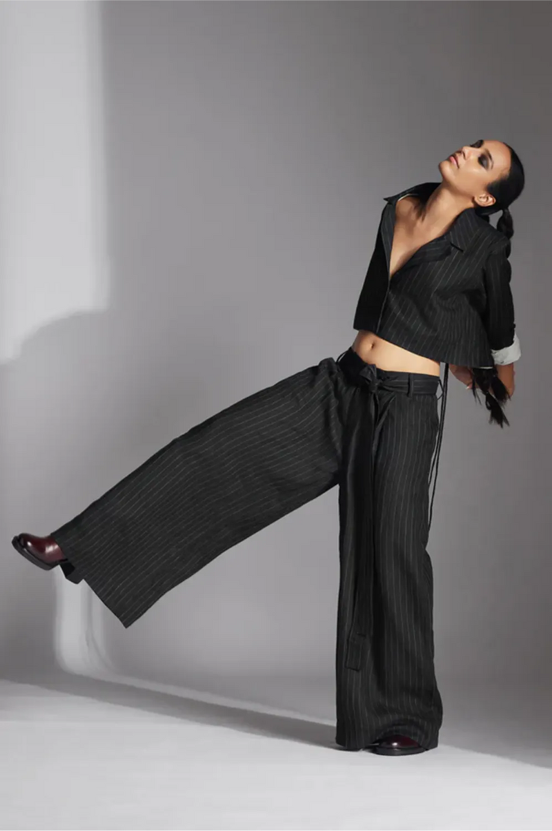 Zyra Jacket-Black and White by Chola in black color for women Worldwide