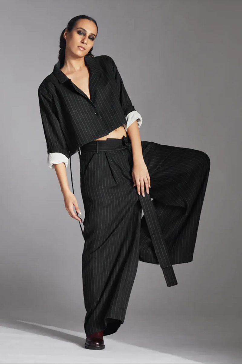 Zyra Jacket-Black and White by Chola in black color for women Worldwide
