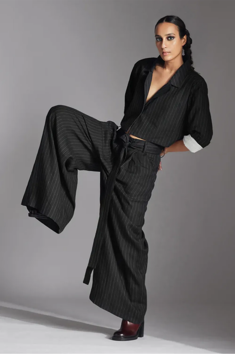 Zyra Jacket-Black and White by Chola in black color for women Worldwide