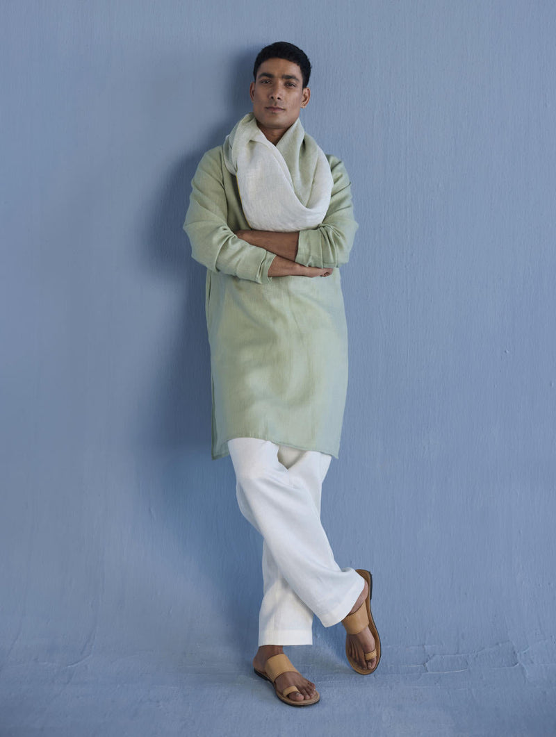 Jay Forever Linen Kurta - Mint