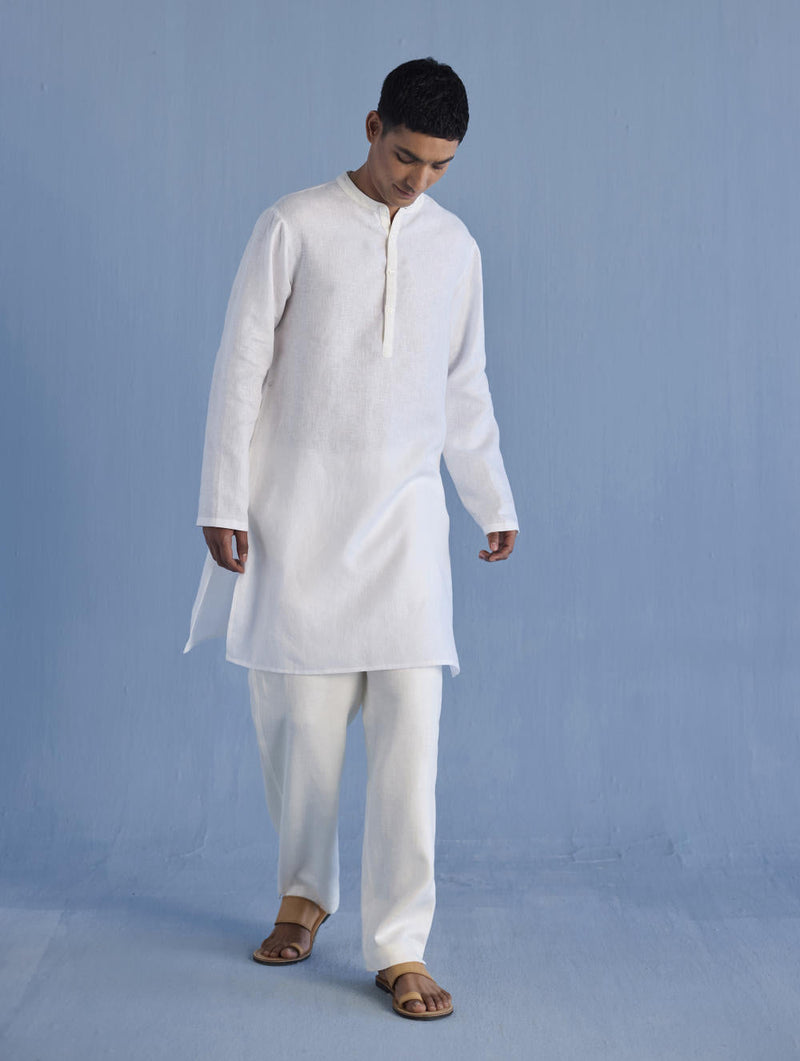Jay Forever Linen Kurta - White