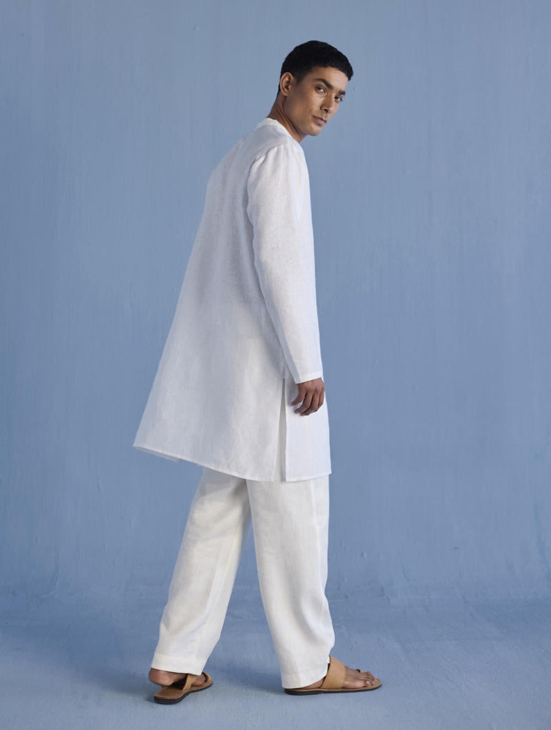 Jay Forever Linen Kurta - White