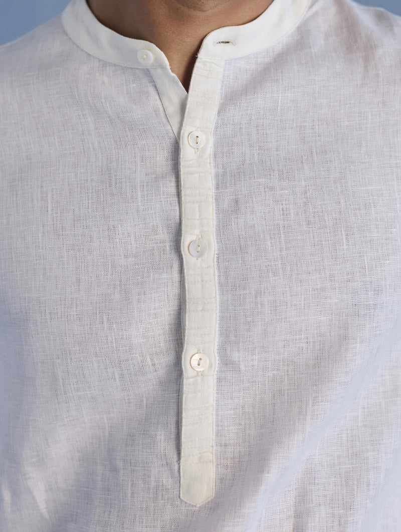 Jay Forever Linen Kurta - White