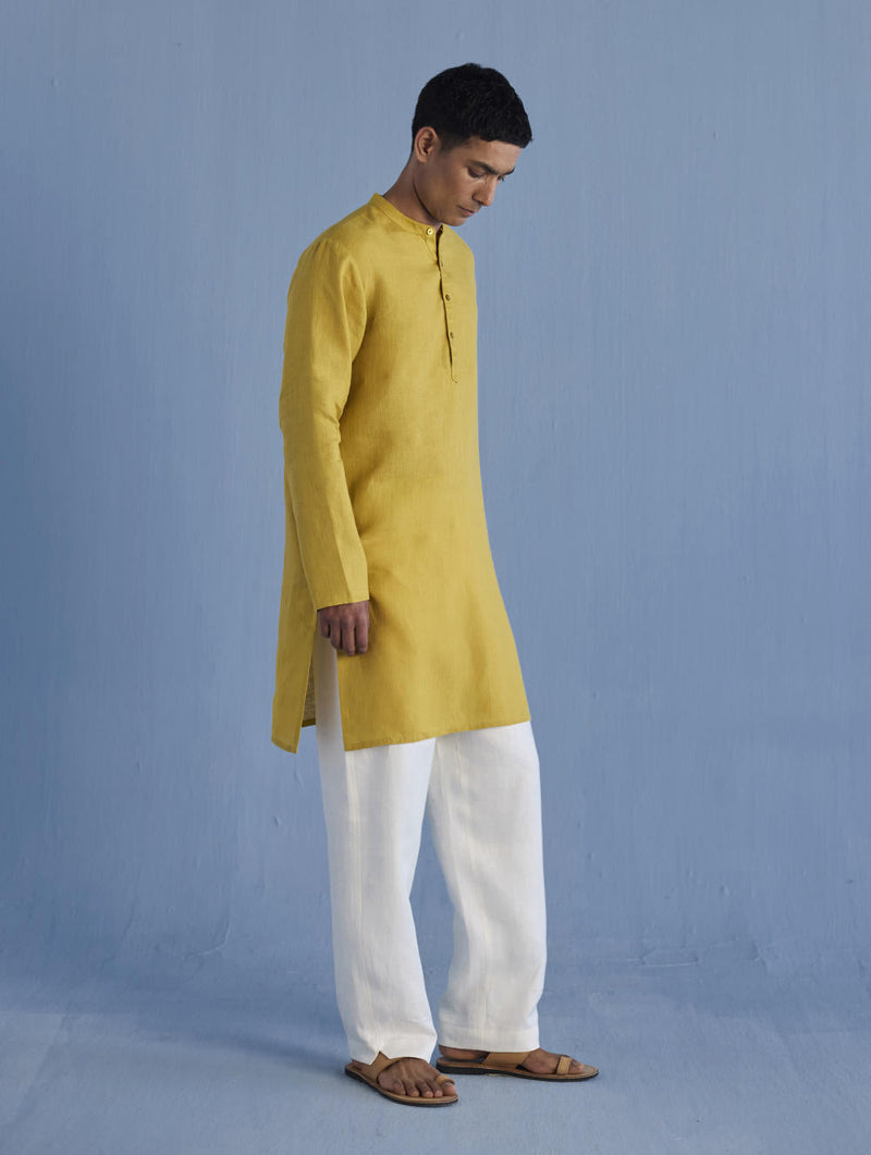 Jay Forever Linen Kurta - Ochre