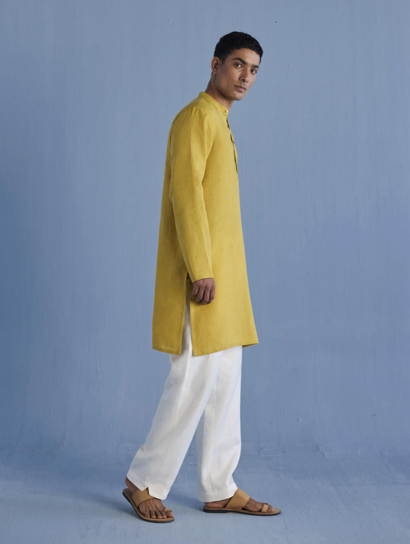 Jay Forever Linen Kurta - Ochre