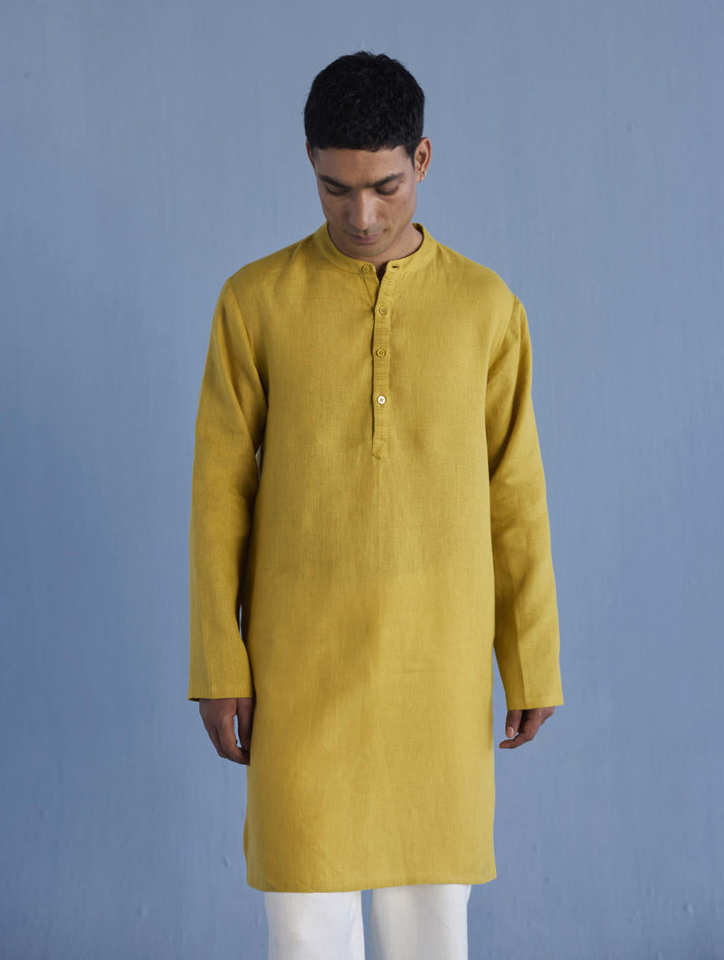 Jay Forever Linen Kurta - Ochre