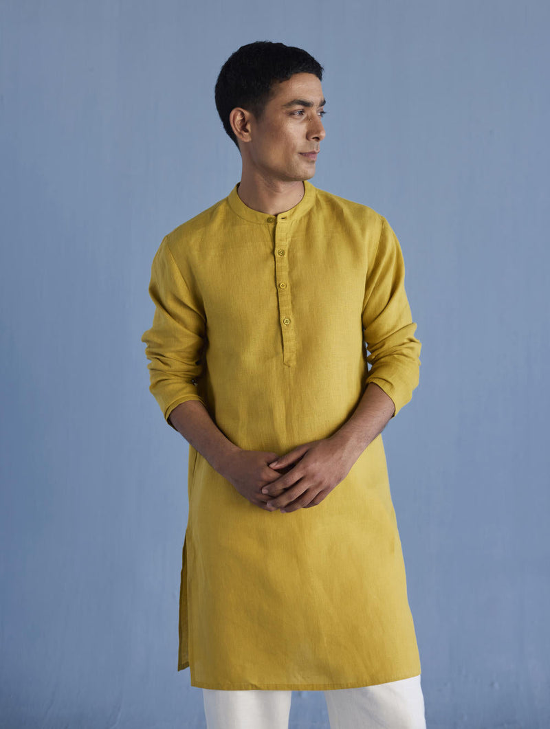 Jay Forever Linen Kurta - Ochre