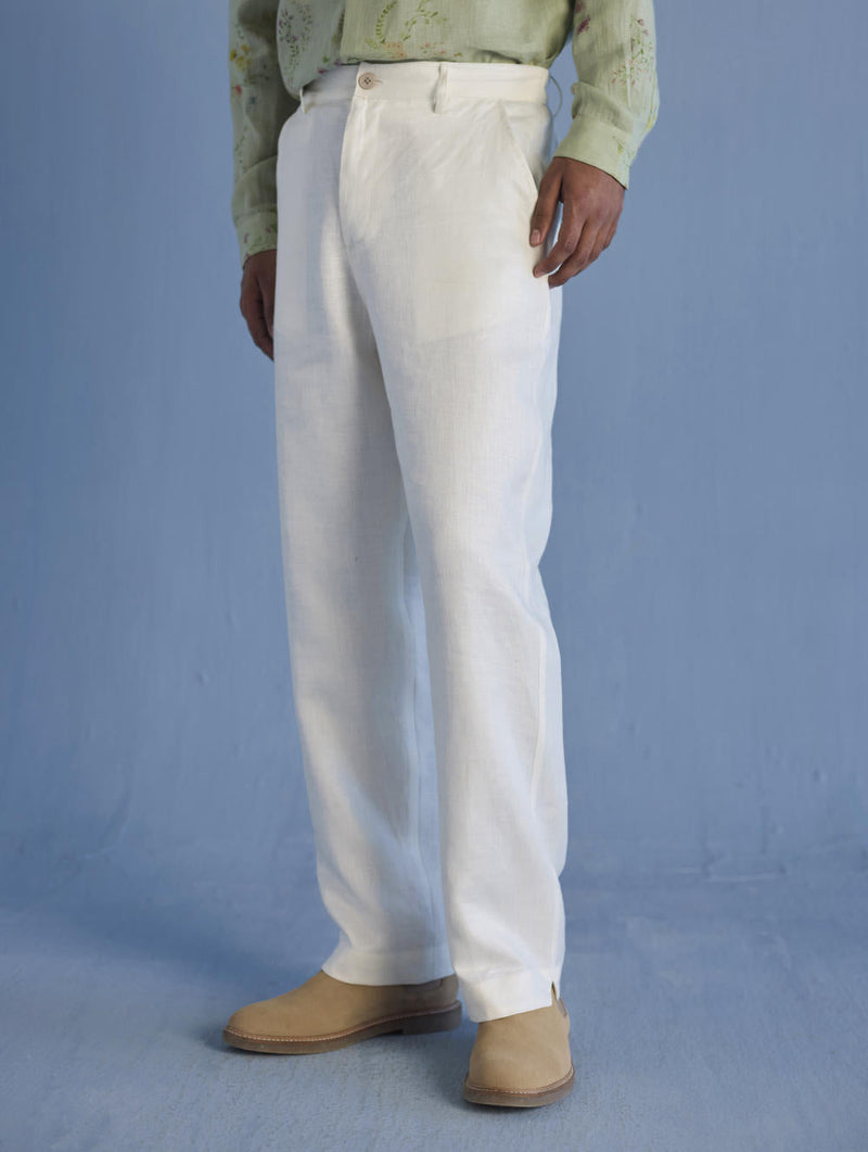 Neo Timeless Linen Pants - Ivory
