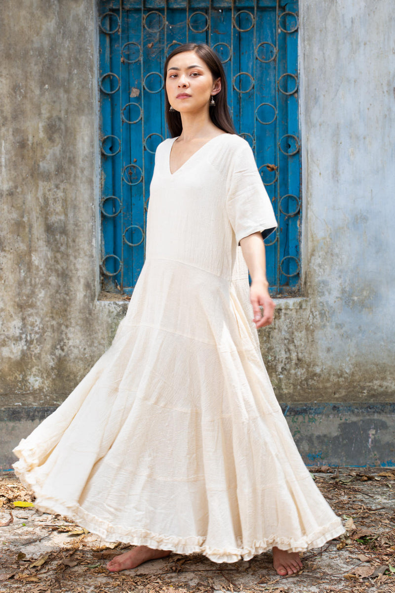 Ahilya Maxi Dress Dress by Moborr in white color for women Worldwide
