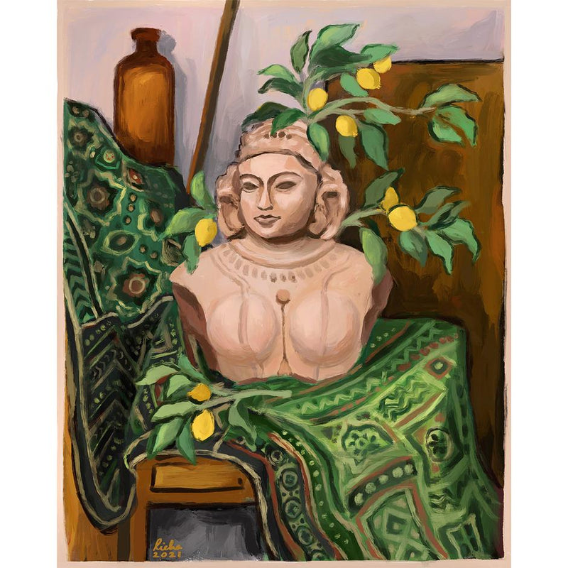 Ajrakh and Lemons Art Richa Kashelkar