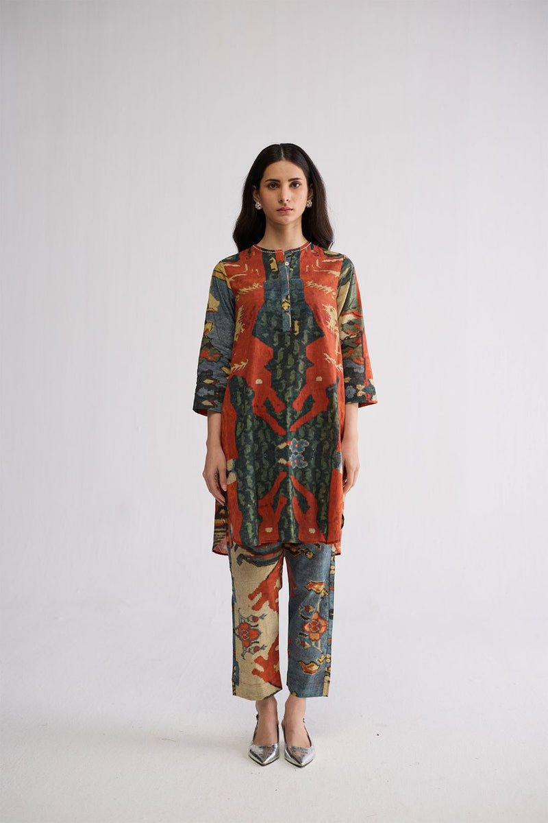 ALO SHORT KURTA SET cotton cambric kurta/kurta set by YAM in multicolor for women Worldwide