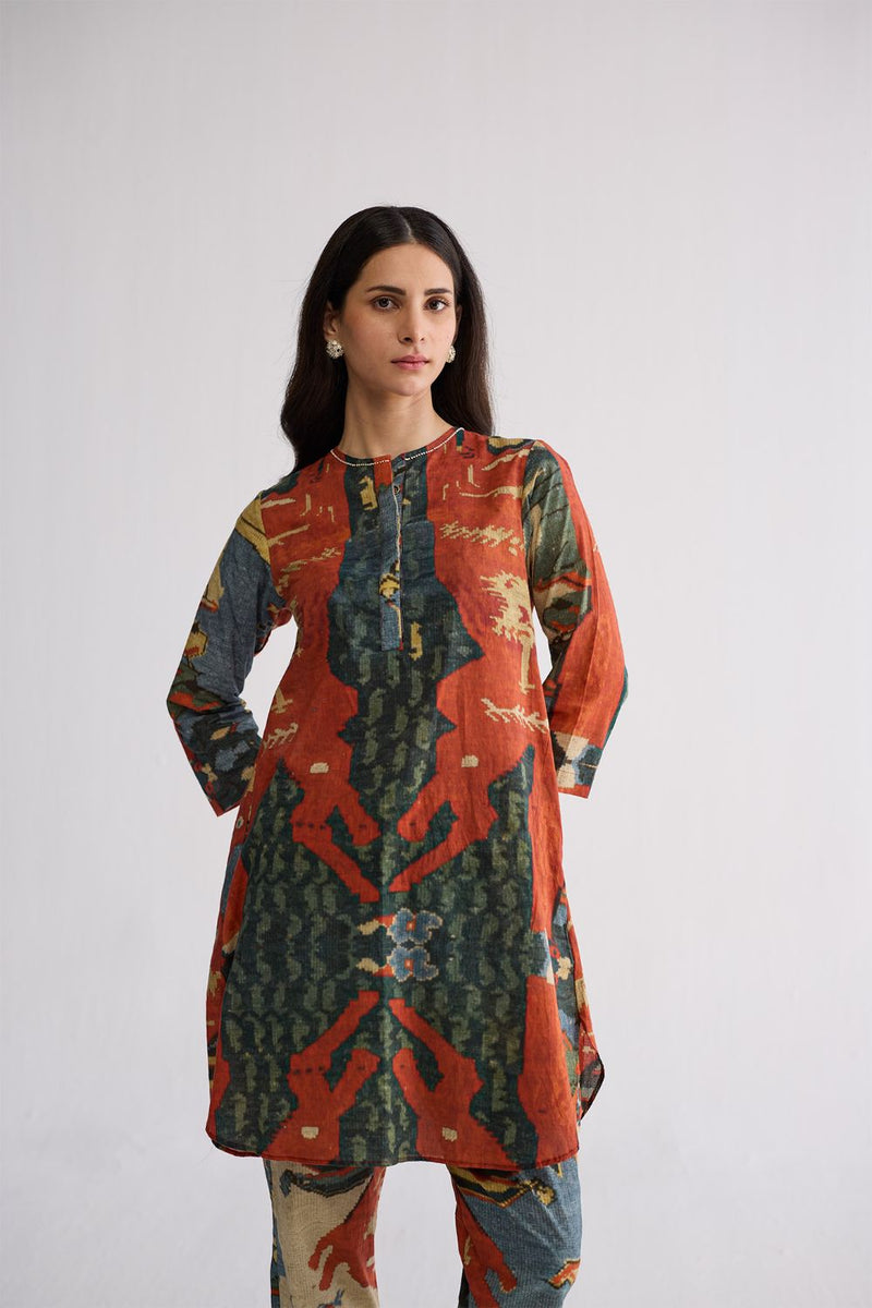 ALO SHORT KURTA SET cotton cambric kurta/kurta set by YAM in multicolor for women Worldwide