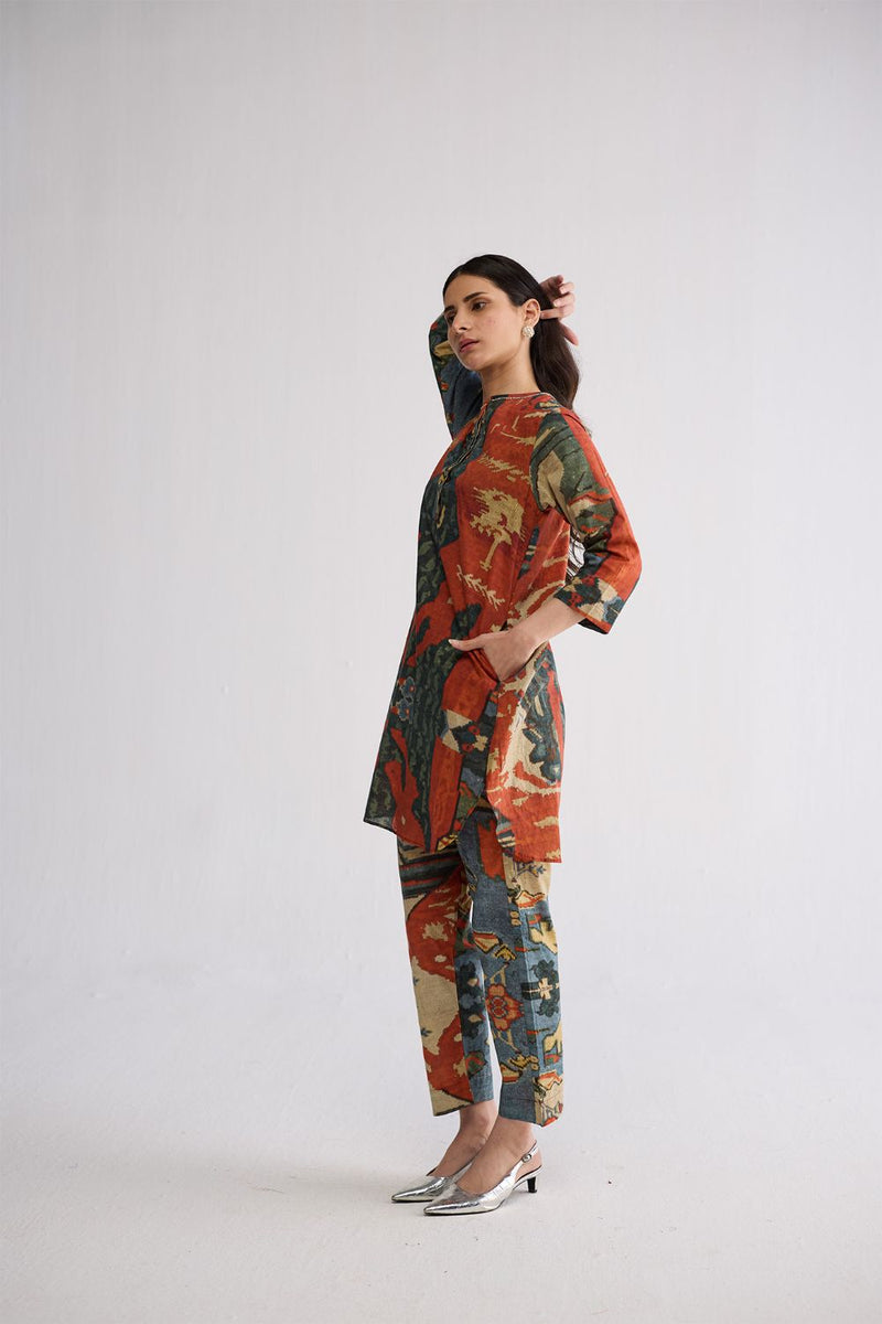 ALO SHORT KURTA SET cotton cambric kurta/kurta set by YAM in multicolor for women Worldwide
