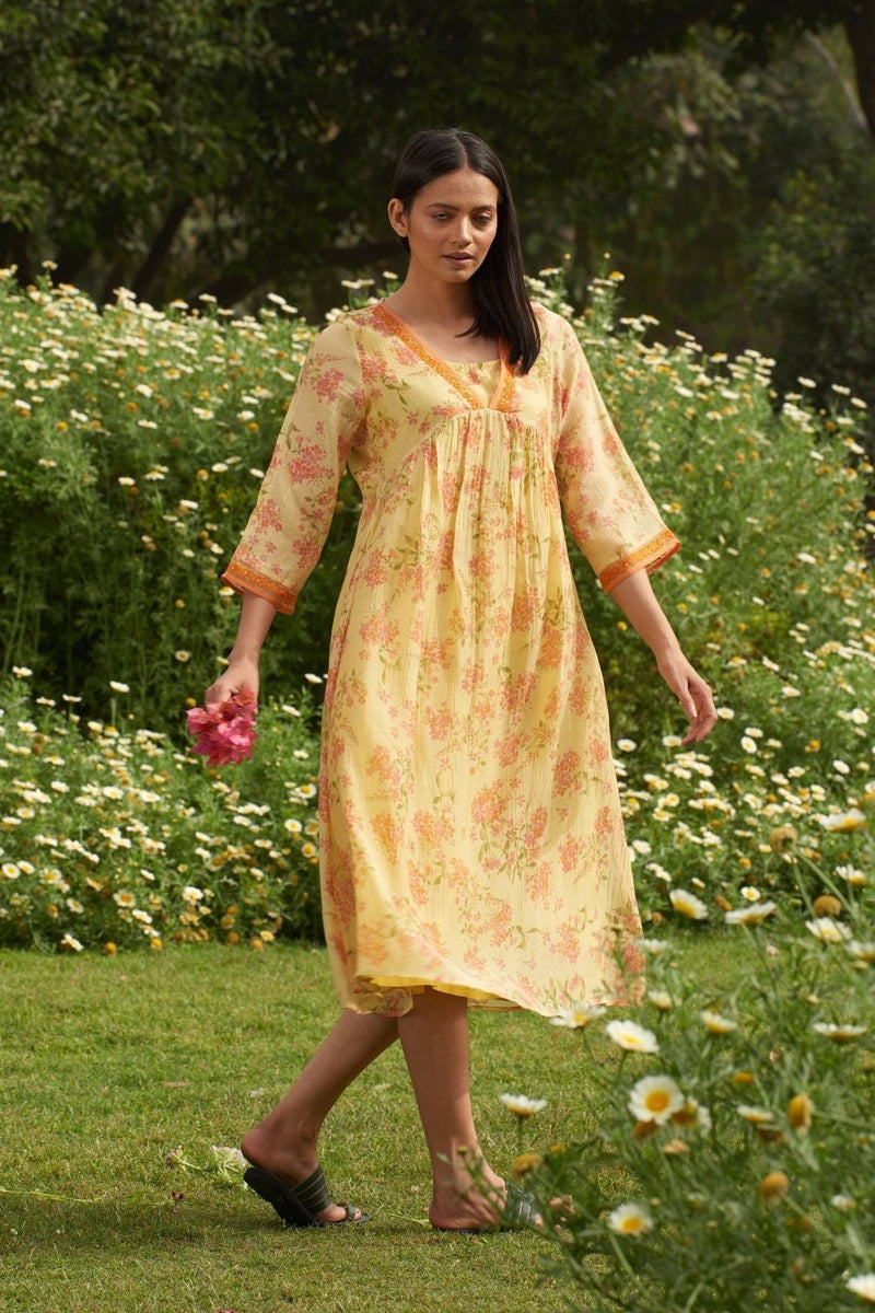 Amaltas Yellow Dress by Priti Prashant for women Worldwide