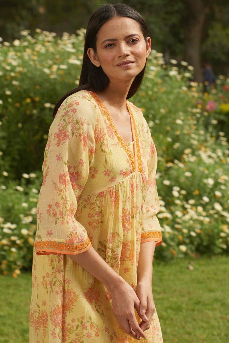 Amaltas Yellow Dress by Priti Prashant for women Worldwide