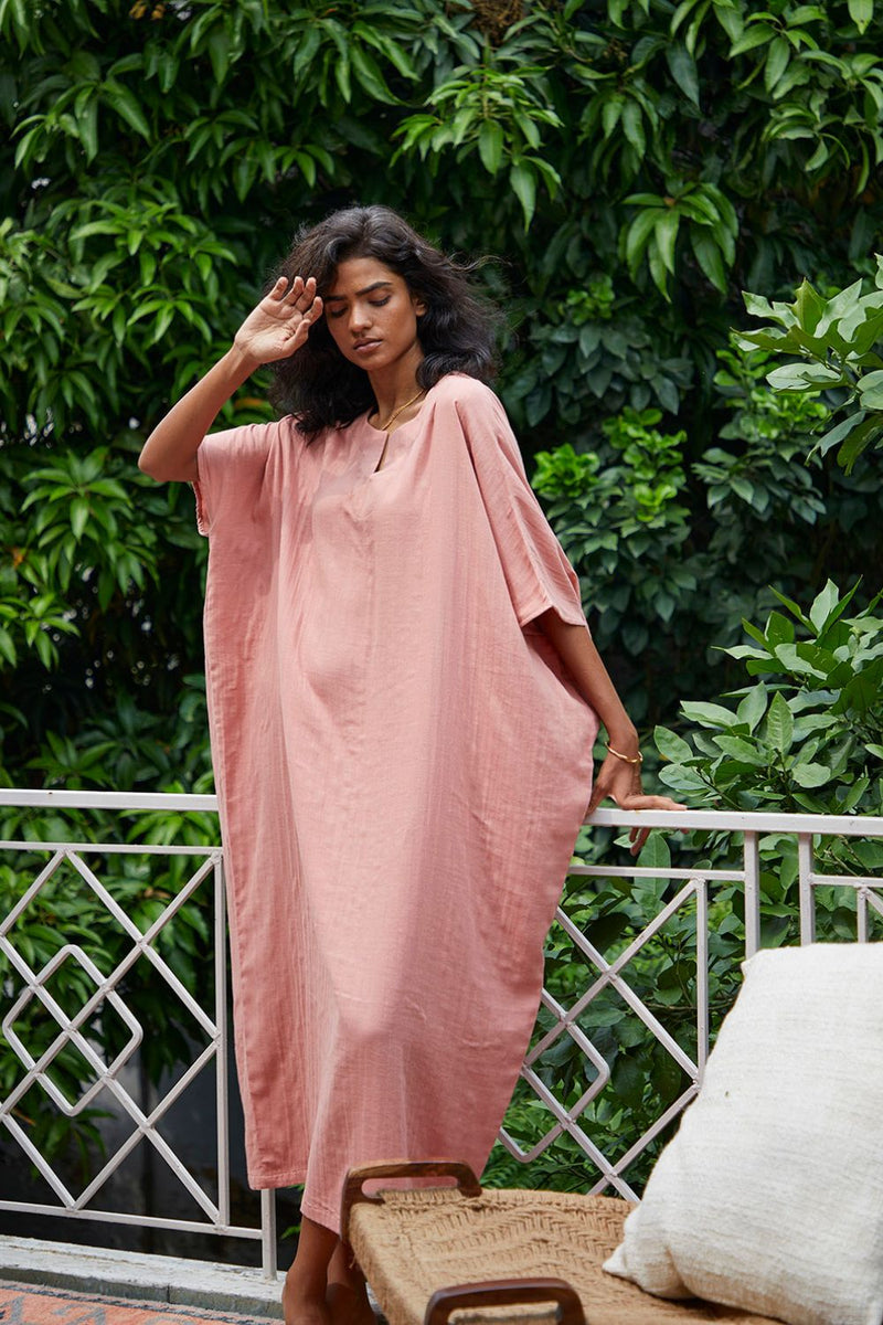 Amaranth kaftan Lounge Wear by Khara Kapas for women Worldwide