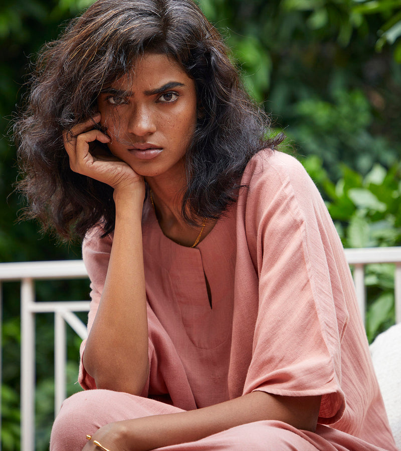 Amaranth kaftan Lounge Wear by Khara Kapas for women Worldwide