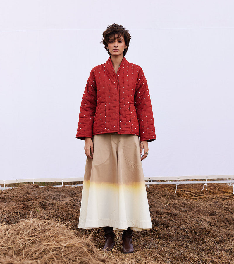 Amber jacket cotton by Khara Kapas in red for women Worldwide