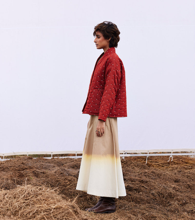 Amber jacket cotton by Khara Kapas in red for women Worldwide