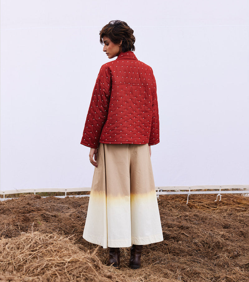 Amber jacket cotton by Khara Kapas in red for women Worldwide