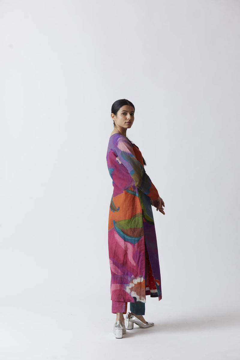 AMETHYST LINEN KURTA SET Kurta Sets by Yam for women Worldwide