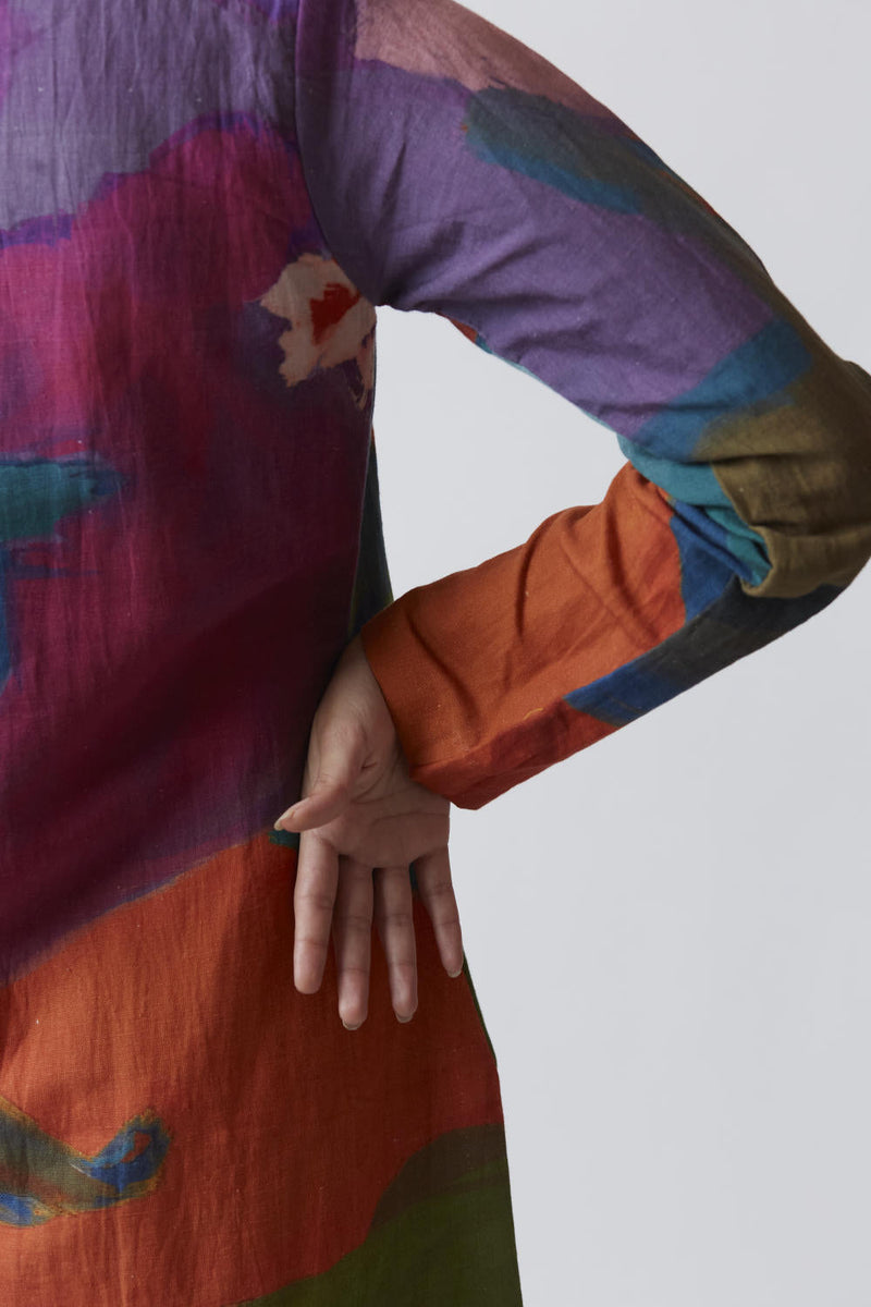 AMETHYST LINEN KURTA SET Kurta Sets by Yam for women Worldwide