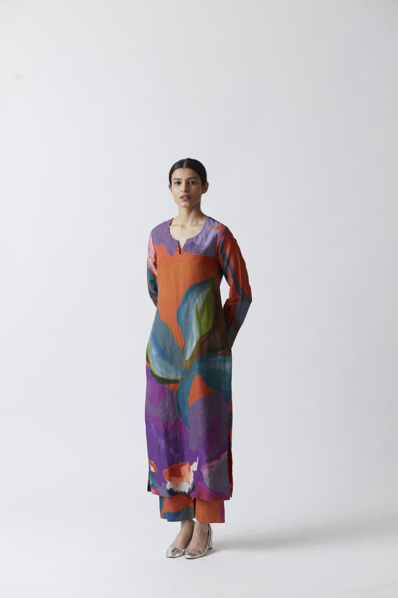 AMETHYST LINEN KURTA SET Kurta Sets by Yam for women Worldwide