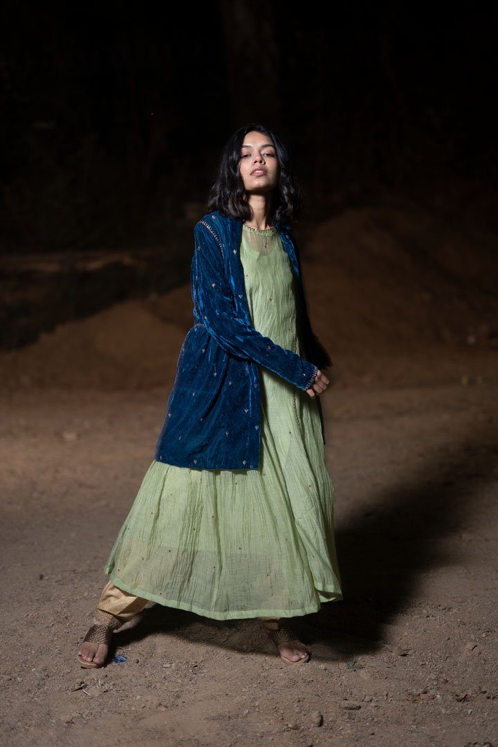 Aqua Blue Jacket Jackets & Overlays by Nirjara for women Worldwide