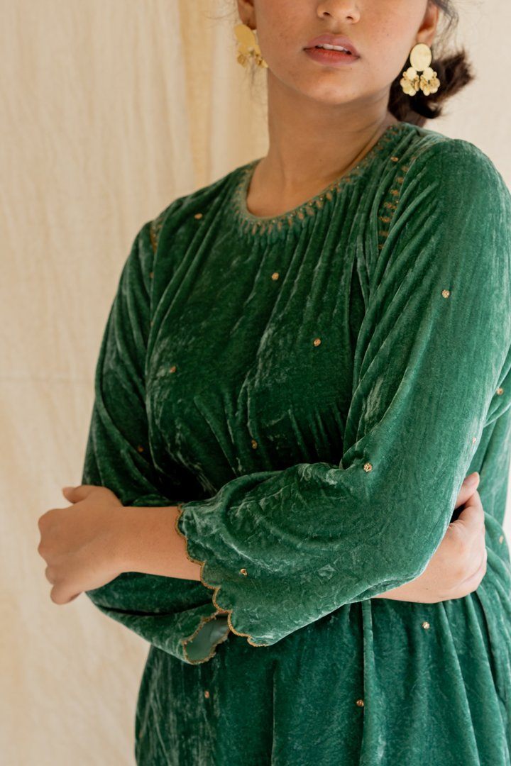 Aqua Green Imaam Kurta Kurta Sets by Nirjara for women Worldwide