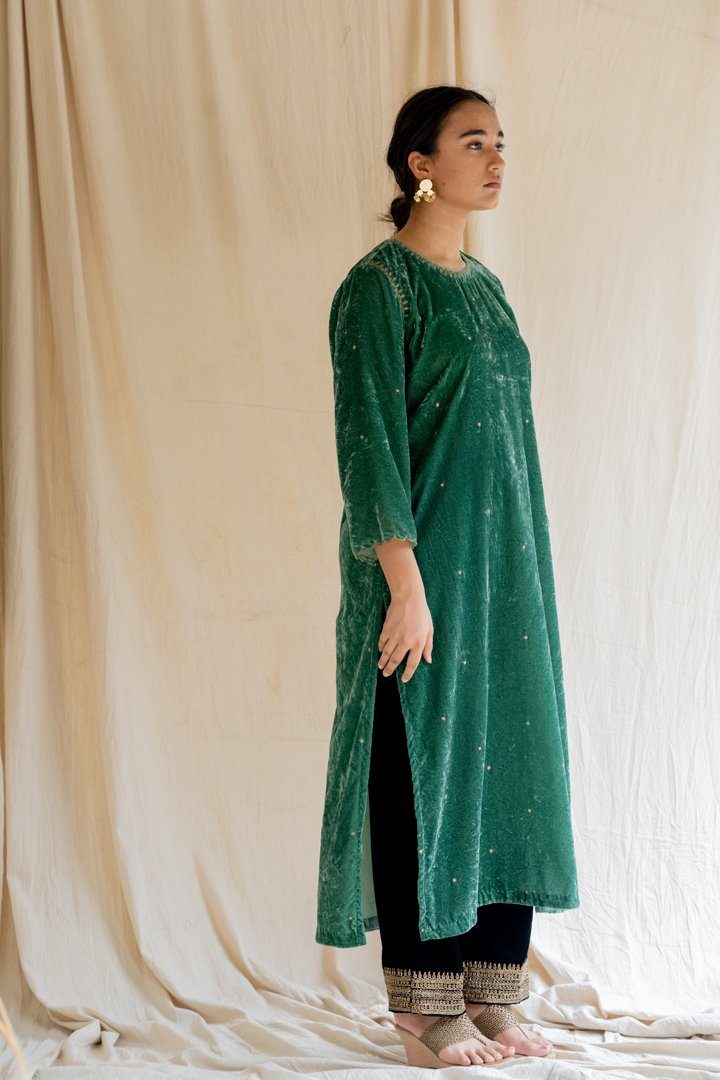 Aqua Green Imaam Kurta Kurta Sets by Nirjara for women Worldwide