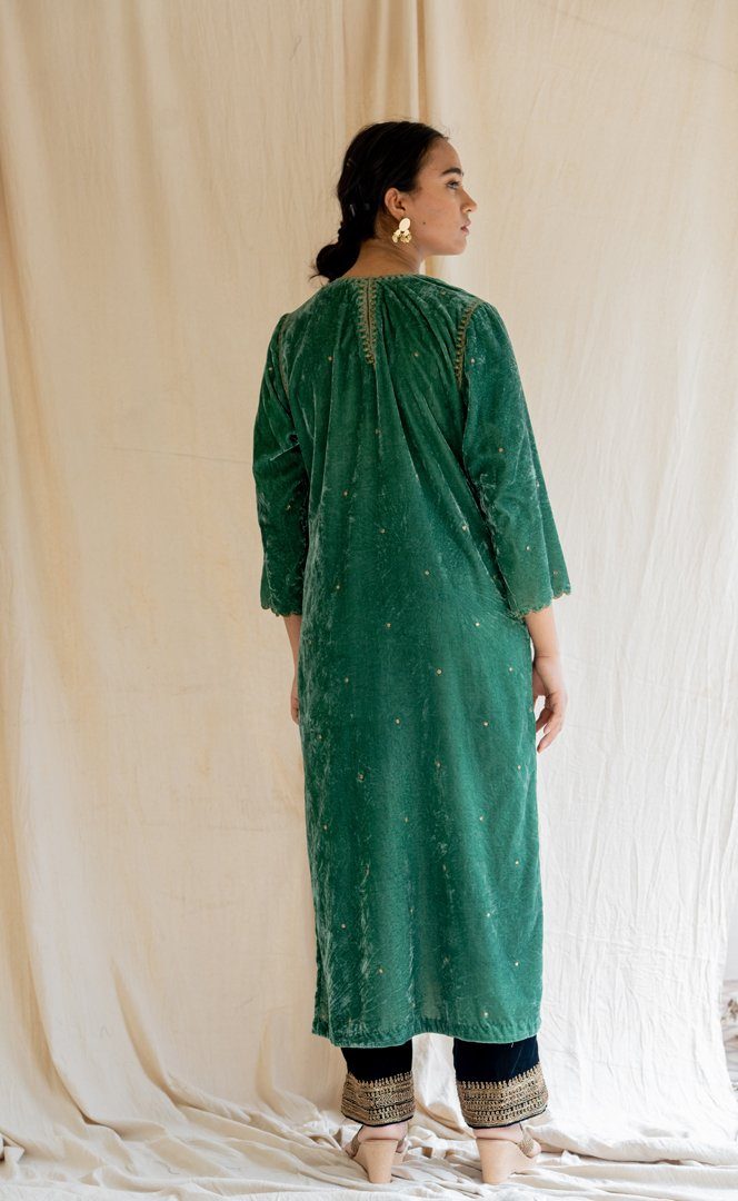 Aqua Green Imaam Kurta Kurta Sets by Nirjara for women Worldwide