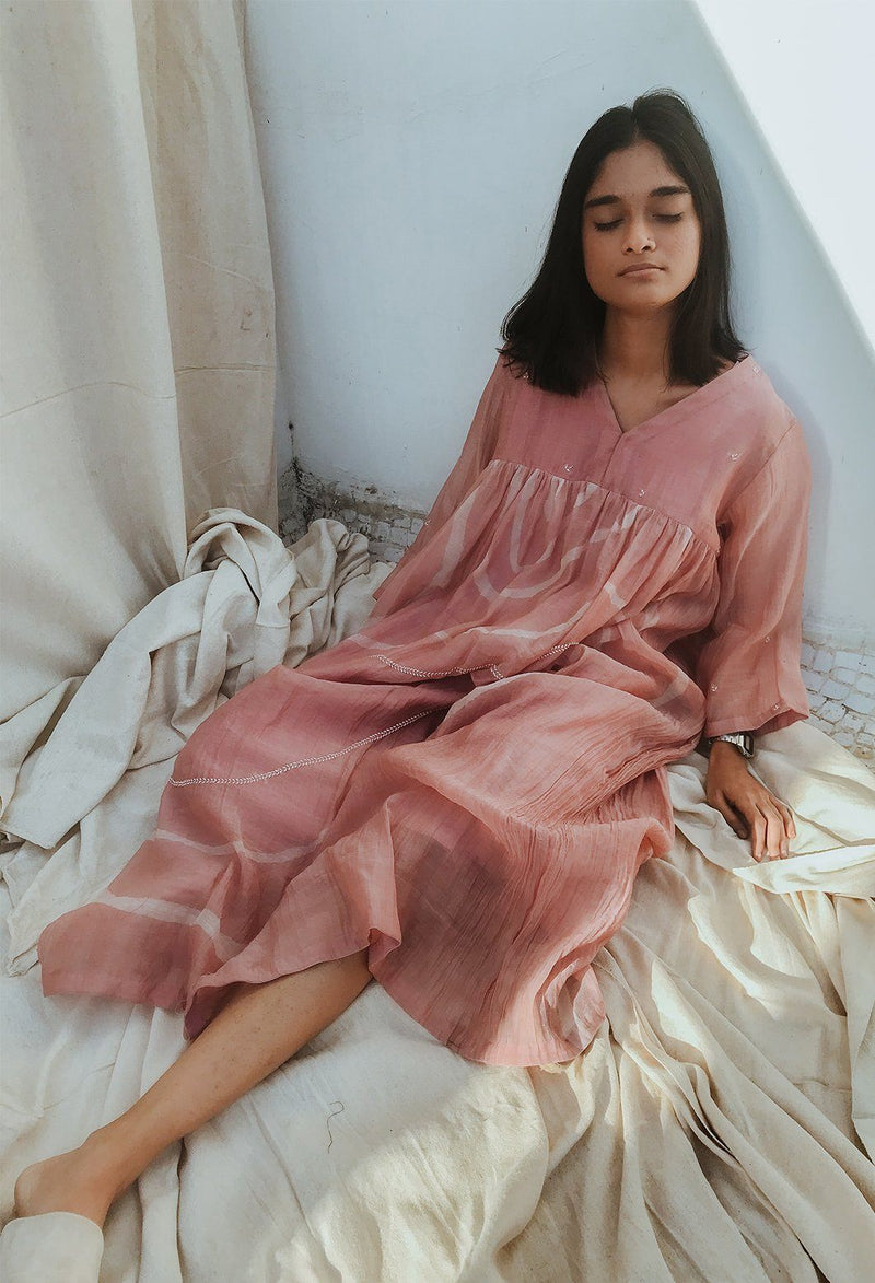 Arazi Dress Rose Pink Dress by Nirjara for women Worldwide