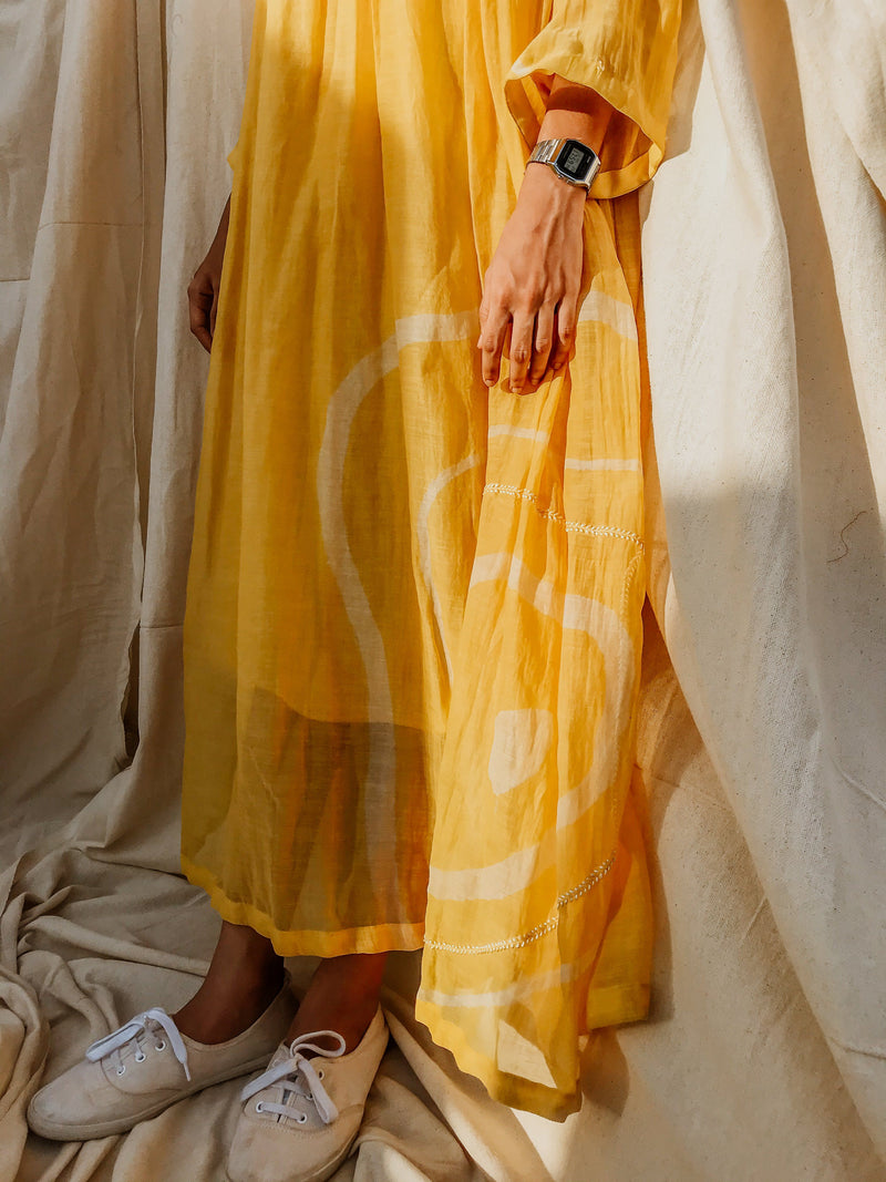 Arazi Dress Sunny Yellow Dress by Nirjara for women Worldwide