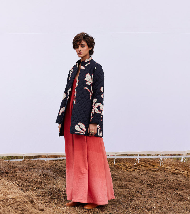 Ash jacket cotton by Khara Kapas in black for women Worldwide