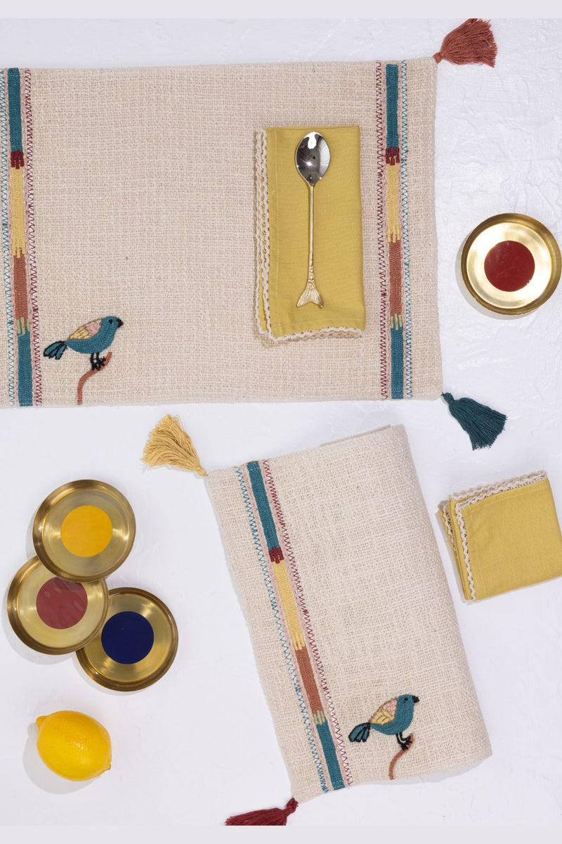 Asma Table Mats - Set of 4 linen by Gado Living for Worldwide