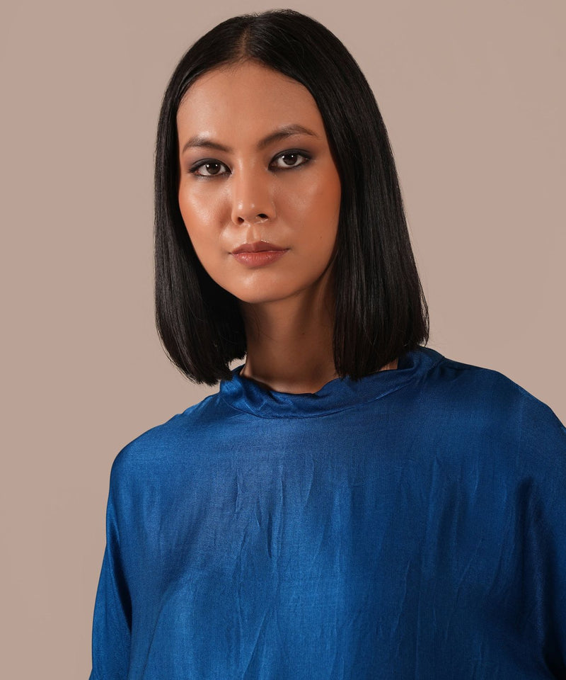 AUTUMN BREEZE SET silk by Indigo Dreams in blue color for women Worldwide