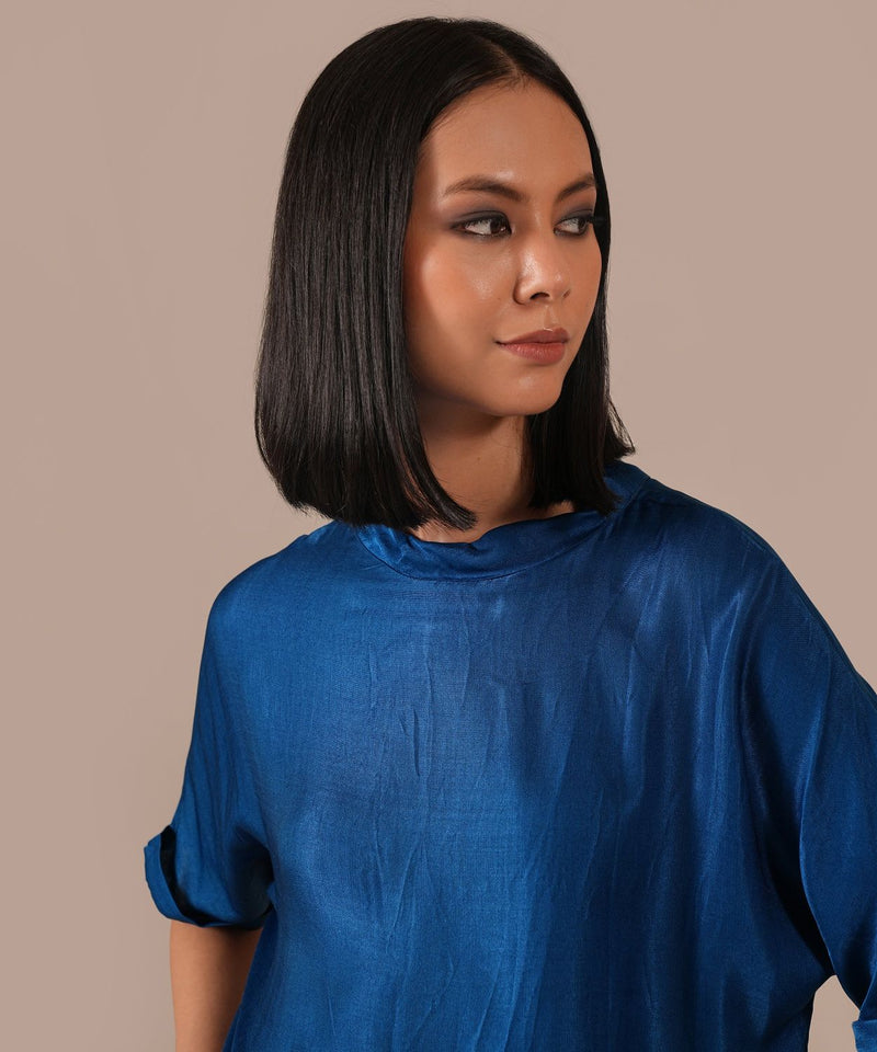 AUTUMN BREEZE SET silk by Indigo Dreams in blue color for women Worldwide