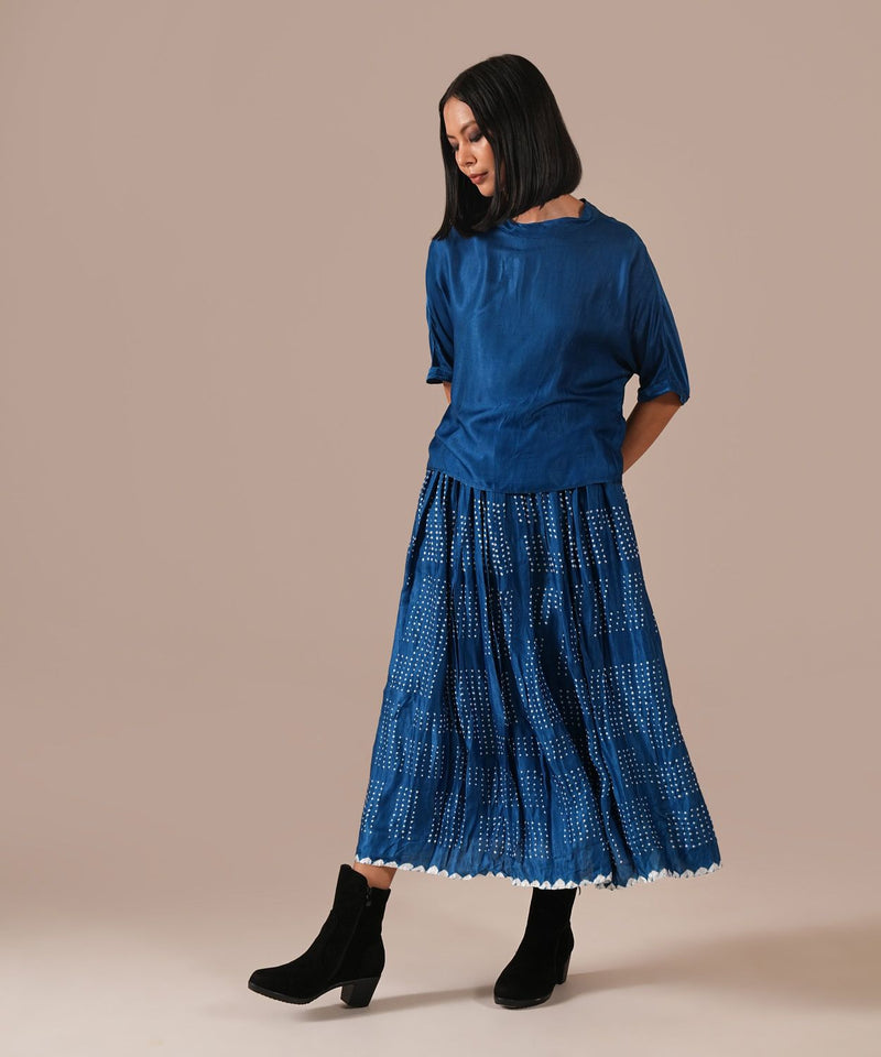 AUTUMN BREEZE SET silk by Indigo Dreams in blue color for women Worldwide