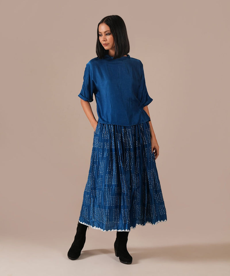 AUTUMN BREEZE SET silk by Indigo Dreams in blue color for women Worldwide