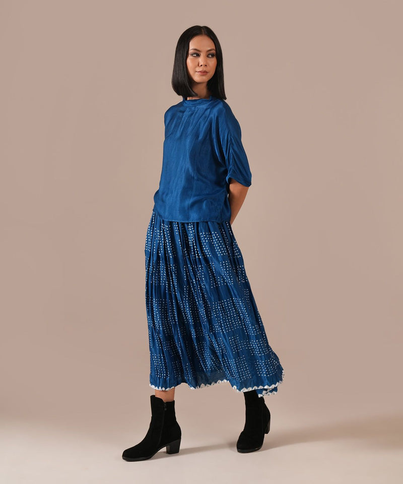 AUTUMN BREEZE SET silk by Indigo Dreams in blue color for women Worldwide