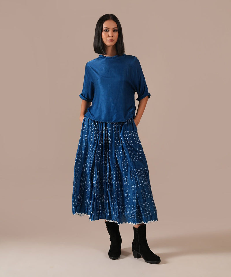 AUTUMN BREEZE SET silk by Indigo Dreams in blue color for women Worldwide