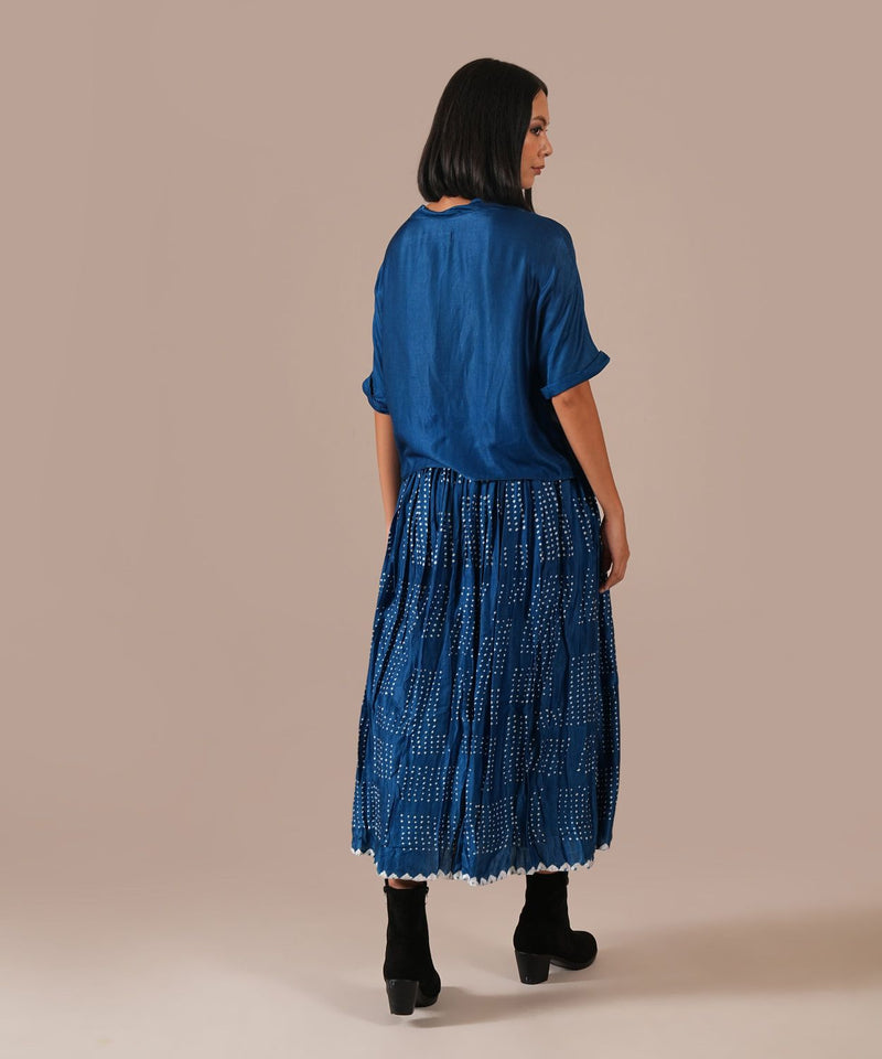 AUTUMN BREEZE SET silk by Indigo Dreams in blue color for women Worldwide