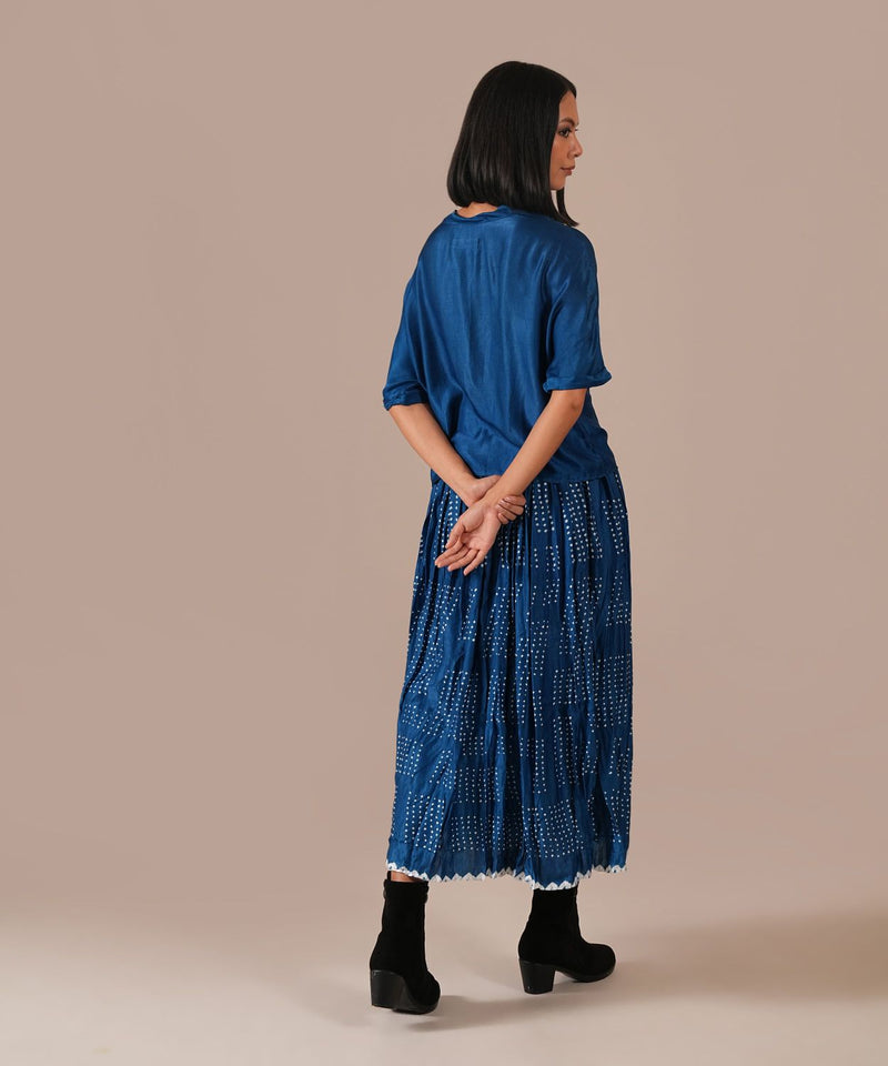AUTUMN BREEZE SET silk by Indigo Dreams in blue color for women Worldwide