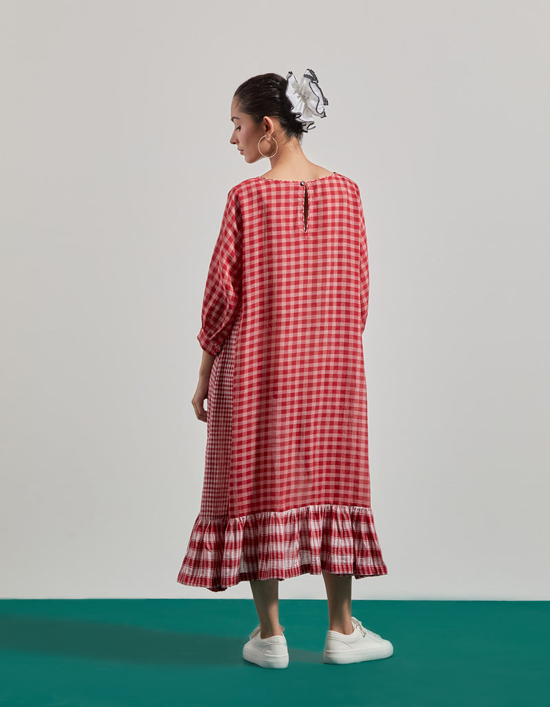 Elysian Red Dress gamcha dress by 145 East in red for women Worldwide