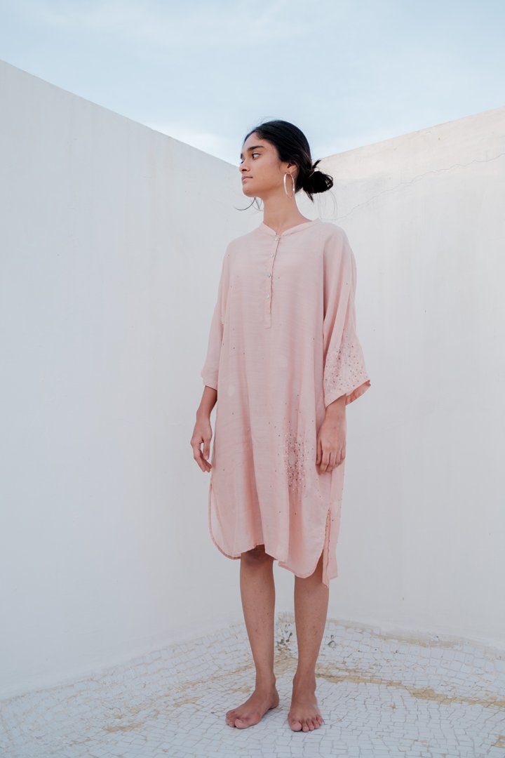 Baby Pink Hayal Dress Dress by Nirjara for women Worldwide